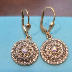 Elegant Gold and Silver Crystal Earrings